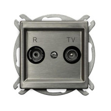 Розетка телевизионная без рамки Ospel Сталь Inox