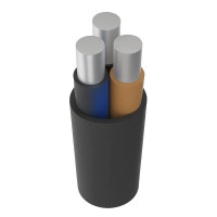 Кабель алюминиевый Укркабель АВВГ 3х6 мм² черный круглый