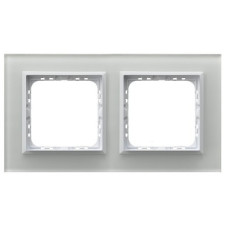 Рамка 2-я горизонтальная Белое стекло Ospel Sonata