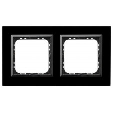 Рамка 2-я горизонтальная Черное стекло Ospel Sonata