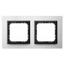 Рамка 2-я горизонтальная Полированный алюминий Ospel Sonata