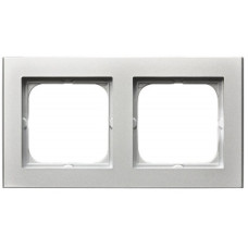 Рамка 2-я горизонтальная Серебро матовое Ospel Sonata