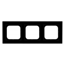 Рамка 3-я горизонтальная Черное стекло Ospel Sonata