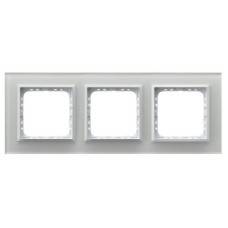 Рамка 3-я горизонтальная Серое стекло Ospel Sonata