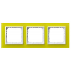 Рамка 3-я горизонтальная Зеленое стекло Ospel Sonata