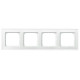 Рамка 4-я горизонтальная Белое стекло Ospel Sonata