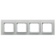 Рамка 4-а горизонтальна Біле скло Ospel Sonata