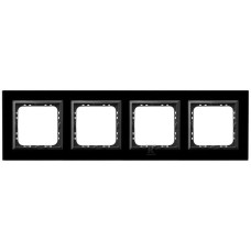Рамка 4-я горизонтальная Черное стекло Ospel Sonata