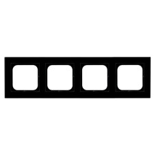Рамка 4-я горизонтальная Черное стекло Ospel Sonata
