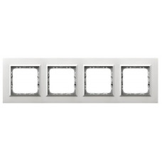 Рамка 4-я горизонтальная Полированный алюминий Ospel Sonata