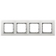 Рамка 4-я горизонтальная Полированный алюминий Ospel Sonata
