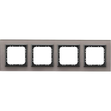 Рамка 4-я горизонтальная Серое стекло Ospel Sonata