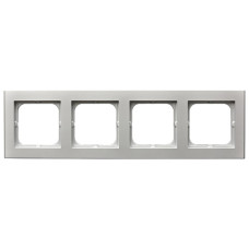 Рамка 4-я горизонтальная Серебро матовое Ospel Sonata
