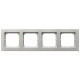 Рамка 4-я горизонтальная Серебро матовое Ospel Sonata