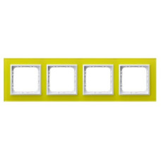 Рамка 4-я горизонтальная Зеленое стекло Ospel Sonata

