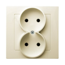 Розетка двойная Ospel AS крем