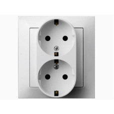 Розетка двойная Ospel Sonata белая