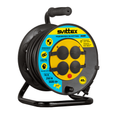 Удлинитель на катушке Svittex с термозащитой и защитой IP44 40 м 2х1,5 мм2 (SV-006-В-IP44)