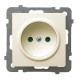 Розетка одинарна із заземленням та кришкою без рамки Ospel AS крем