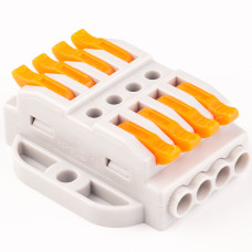 Клема з'єднувальна СМК-724 двостороння сіра, з кріпленням Takel (701092)