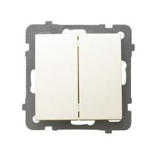 Выключатель двойной проходной без рамки Ospel AS Крем