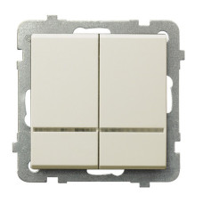 Выключатель двойной с подсветкой без рамки Ospel Sonata Крем