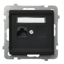 Розетка компьютерная без рамки Ospel Sonata Черная