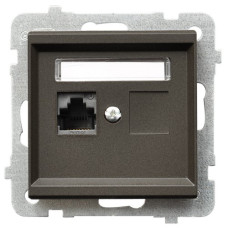 Компьютерная розетка без рамки Ospel Sonata Шоколад