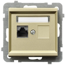 Компьютерная розетка без рамки Ospel Sonata Золото