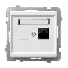 Компьютерная розетка без рамки Ospel Sonata белая