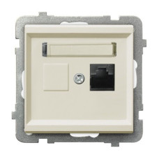 Розетка компьютерная без рамки Ospel Sonata крем