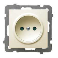 Розетка одинарная без рамки Ospel AS крем