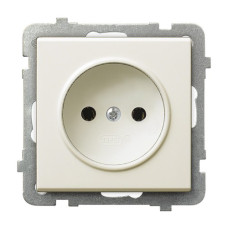 Розетка одинарная без рамки Ospel Sonata крем
