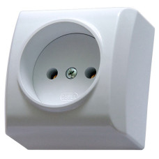 Розетка одинарная наружная Ospel BIS белая