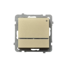 Выключатель 1-й реверсивный с подсветкой без рамки.