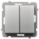Выключатель 2-й без рамки Ospel Sonata Серебро матовое