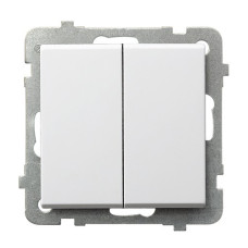 Выключатель 2-й проходной без рамки Ospel Sonata Белый