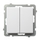Вимикач 2-й прохідний без рамки Ospel Sonata Білий