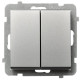Выключатель 2-й проходной без рамки Ospel Sonata Серебро матовое