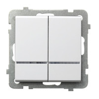 Выключатель 2-й с подсветкой без рамки Ospel Sonata Белый
