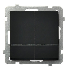 Выключатель 2-й с подсветкой без рамки Ospel Sonata Черный