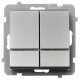 Вимикач 2-й з підсвіткою без рамки Ospel Sonata Срібло матове