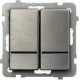 Выключатель 2-й с подсветкой без рамки Ospel Sonata Сталь Inox