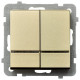 Выключатель 2-й с подсветкой без рамки Ospel Sonata Золото