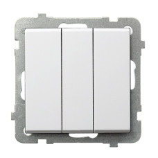 Выключатель 3-й без рамки Ospel Sonata Белый