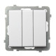 Выключатель 3-й без рамки Ospel Sonata Белый