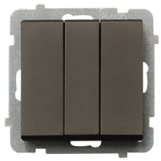 Выключатель 3-й без рамки Ospel Sonata Шоколад