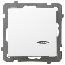 Выключатель одинарный с подсветкой без рамки Ospel AS Белый