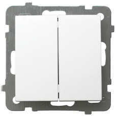 Выключатель двойной без рамки Ospel AS Белый