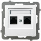 Розетка компьютерная двойная без рамки Ospel AS белая